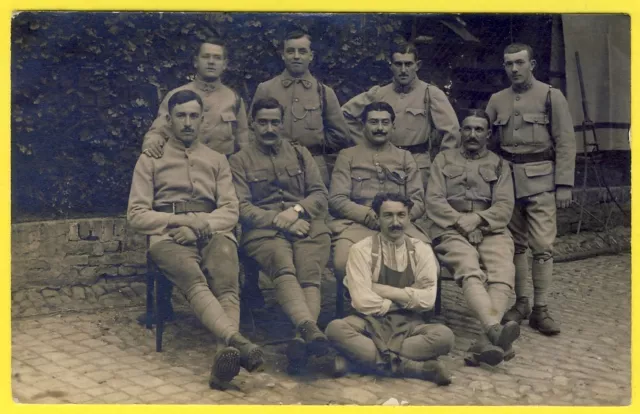 cpa MILITARIA CARTE PHOTO Soldats 16 sur Col Militaires Uniformes