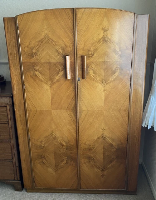Vintage Austinsuite Art Deco Walnut Vaneer Wardrobe