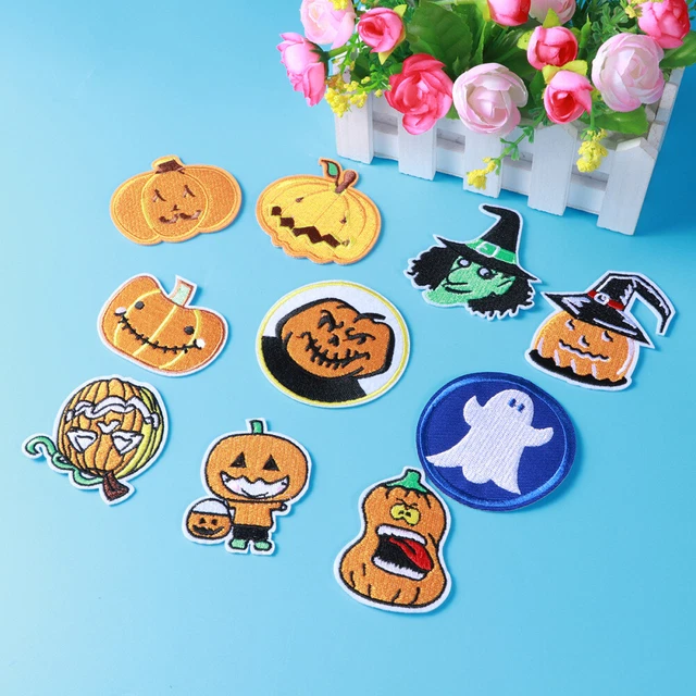 10 Pcs Cute Pumpkin Appliques Patches Embroidered for Clothing