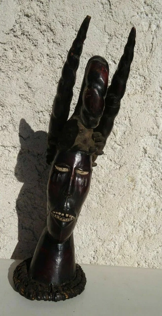 Crest mask EJAGHAM EKOI 41 cm Cameroon African Art 3