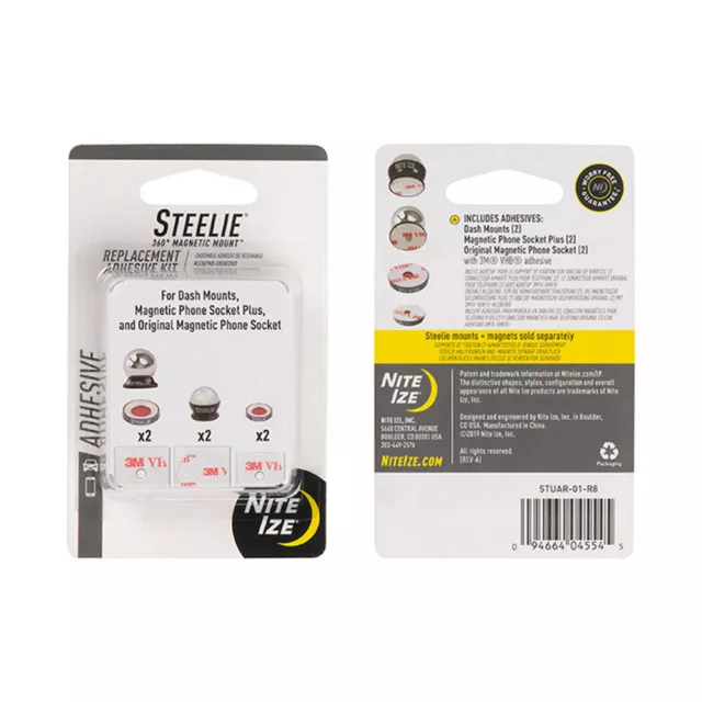 Nite Ize Steelie Replacement Adhesive Sticker Phone + Car Reinstall Kit Tablet M