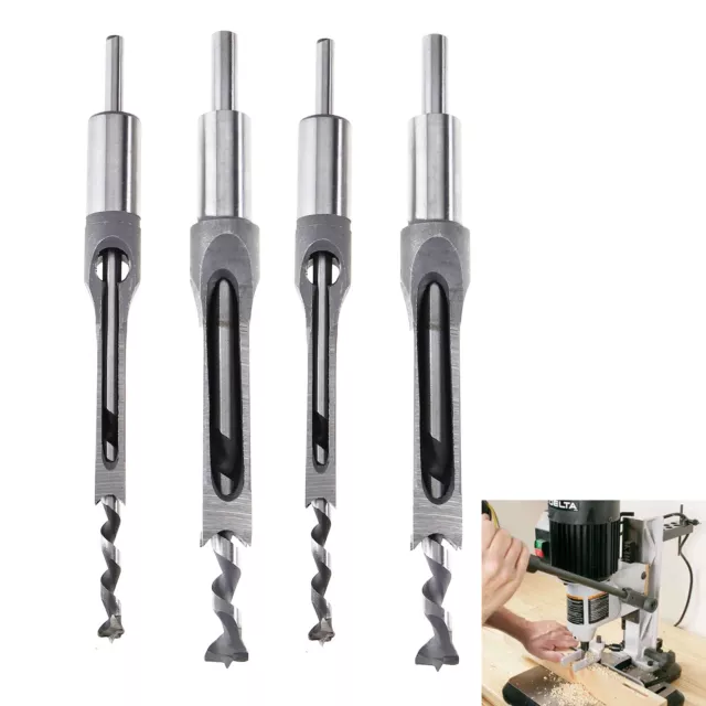 10mm/16mm Mortice Square Hole Saw Auger Drill Bit Mortising Chisel Woodworking