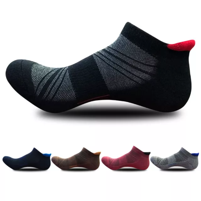 NEW 5 Pairs Mens Cotton Ankle Socks Lot Solid Color Ventilate Casual Dress Socks