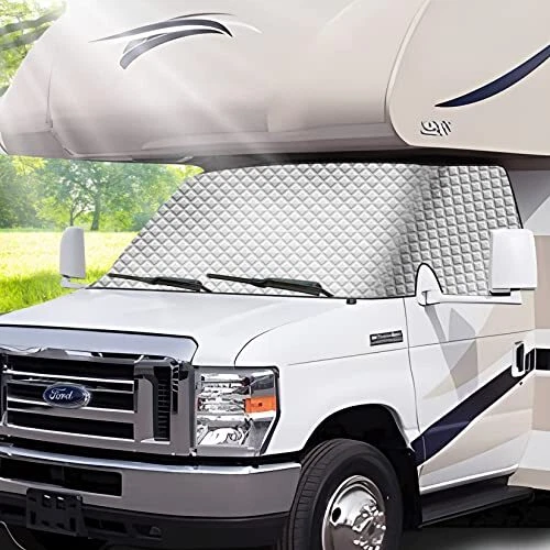 RV Windshield Cover for Class C 1997-2022 RV Front Window 4 Lay...