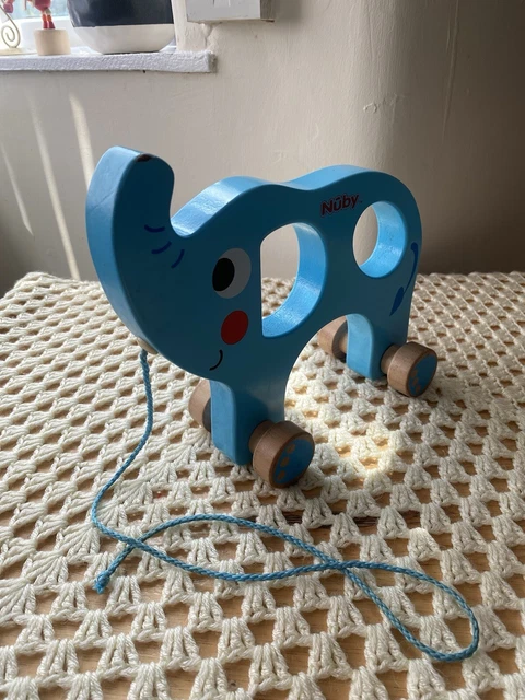 NUBY WOODEN ELEPHANT Pull Along Toy 4.99 PicClick UK