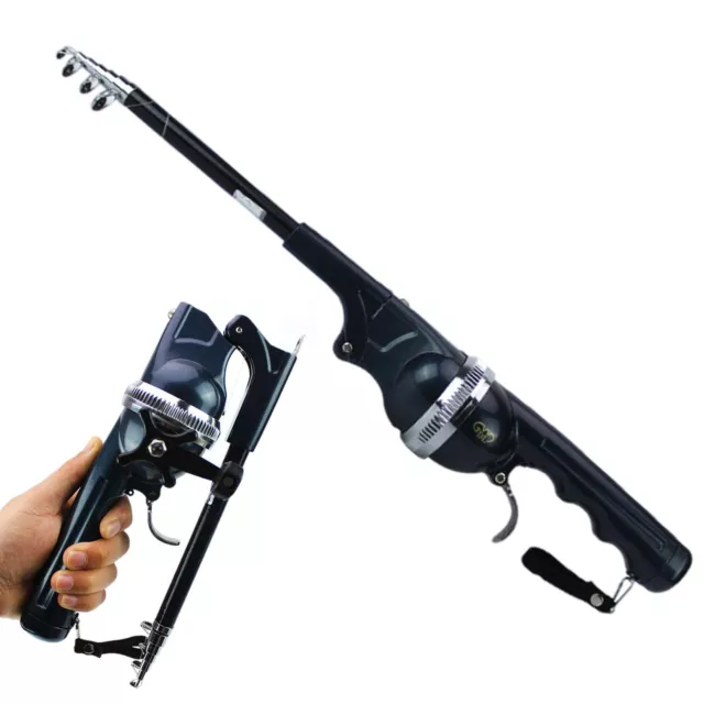 Folding Foldable Fishing Rod Pole Reel Telescopic Collapsible Portable Compact