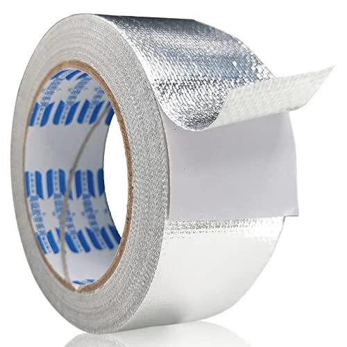 1PCS Premium Glass Fiber Cloth Aluminum Tape, Silver Fiberglass Foil 1Pack