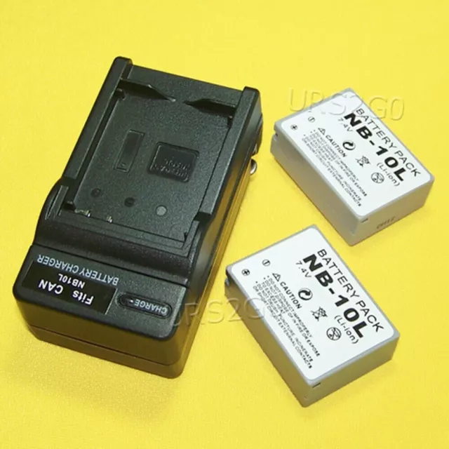 Long Lifespan 2x 1360mAh Battery Home Charger for Canon PowerShot SX40 HS Camera