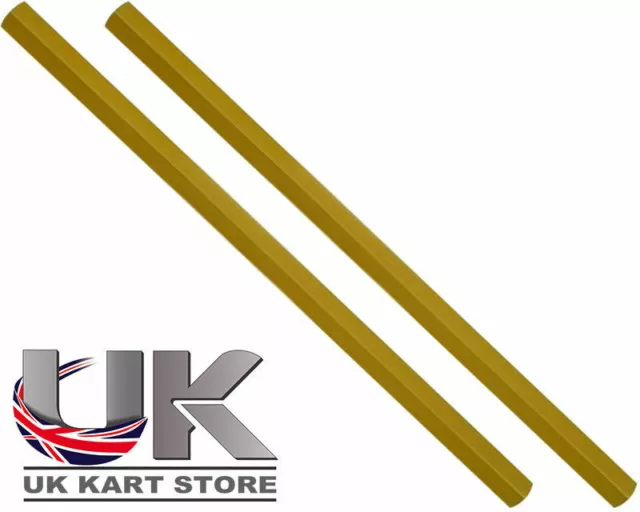 Track / Tie Rod 270mm x M8 Hex Gold x 2 Go Kart Karting Race Racing