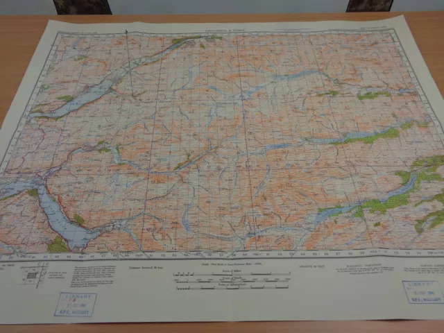 WW2 map "LOCHCARRON & DORNIE" with SECRET BASE INK STAMP (V1 & V2 ROCKETS)