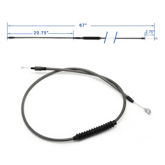 Braided Stainless Steel 67" Clutch Cable for Harley Sportster XL1200C XL883C