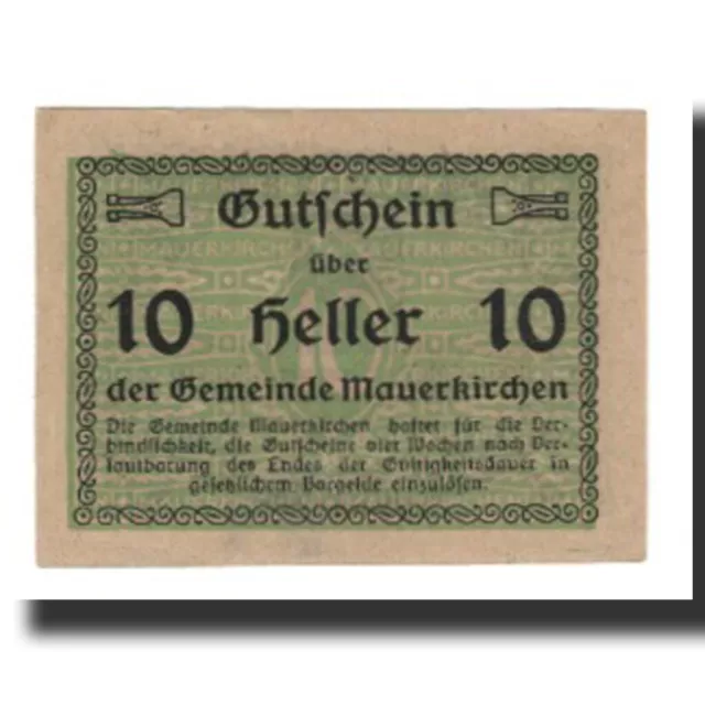 [#663991] Banknote, Austria, Mauerkirchen, 10 Heller, Blason, AU(55-58), Mehl:FS