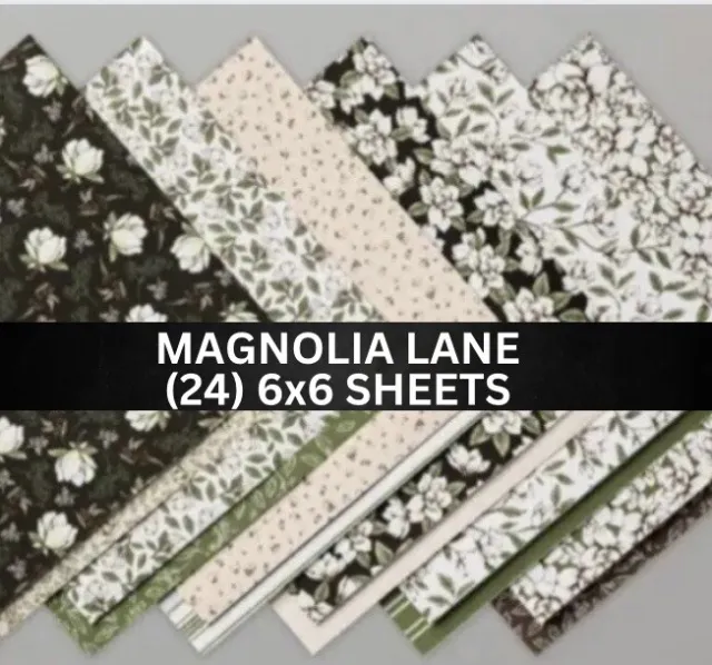 Hojas de papel Stampin Up MAGNOLIA LANE serie de diseñador flores DSP (24) 6x6