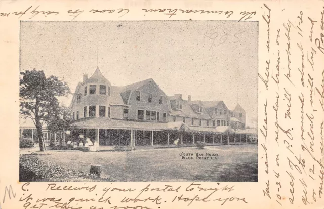 Long Island New York South Bay House, Blue Point, Private Mailing Card, U18624