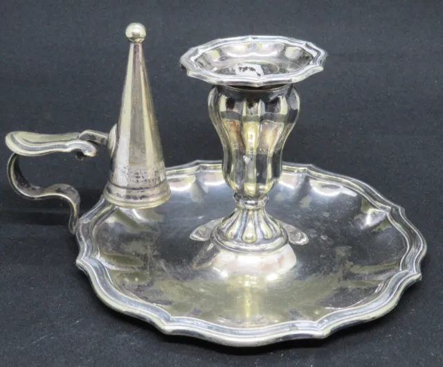 Silver plate electroplate vintage Victorian antique chamberstick B