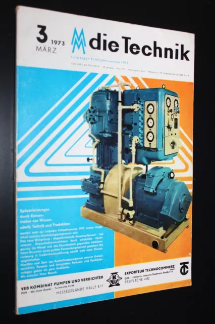 Messe Prospekt Broschüre "Die Technik" Ausgabe 3/1973 - nur DDR + RGW Industrie