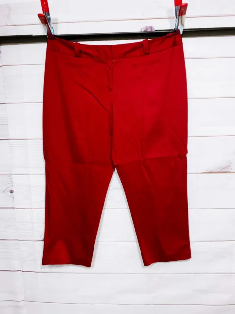 WORTHINGTON WOMENS ANKLE Pants Size 20W Modern Fit Red Flat Front High ...