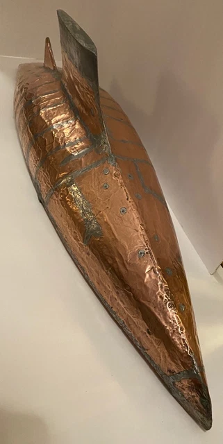 Pond Yacht Boat Antique Vintage Weighted Keel Copper Sheeting 41" Long