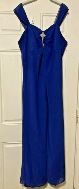 Neblon Womens Size 24 Dress Blue Long Formal Rhinestones Prom Pageant Cruise