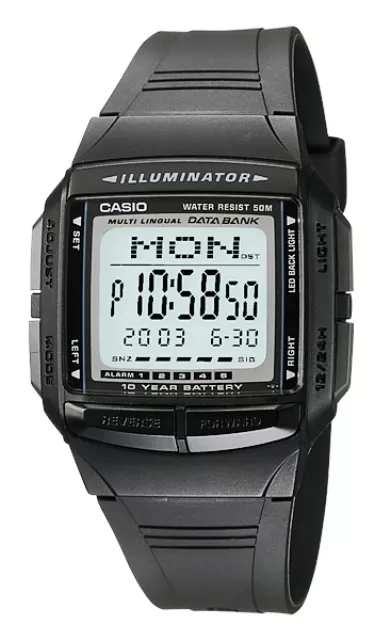 Casio DB-36 Orologio, Telememo 30, Cronometro, 5 Sveglie, Timer, Fuso orario