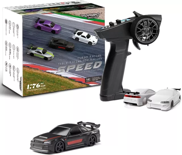 New 1:76 Scale 2.4Ghz 3CH RTR Remote Control Mini RC Car Turbo Racing RTR