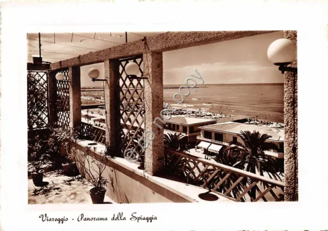 Cartolina Viareggio Panorama spiaggia anni '60