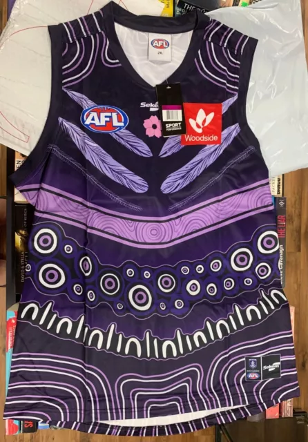 Fremantle Dockers 2017 Indigenous AFL Jersey Adults Size S Purple Sleeveless
