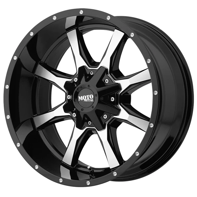 4-Moto Metal MO970 18x9 5x4.5" +18mm Black/Machined Wheels Rims 18" Inch