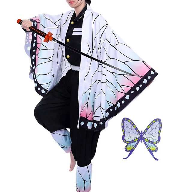 Syqiya Anime Kochou Shinobu Kimono Outfit Cosplay Costume Size XS-3XL