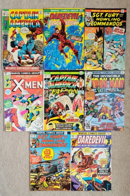 Marvel Bronze Age Lot Of 8 Comics 1970s Xmen, Cap, DD, Iron Man, Mark Jewelers