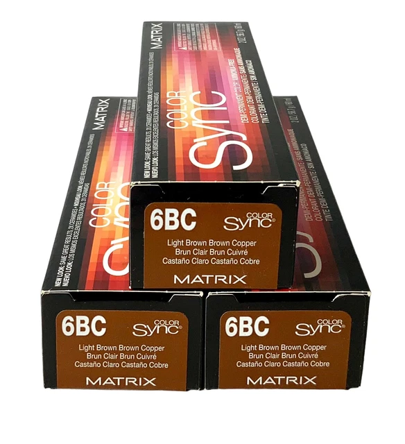3-Matrix Color Sync Light Brown Brown Copper Demi-Permanent Hair Color 2oz.