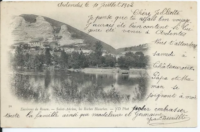 CPA -76- Environs de ROUEN - Saint-Adrieu, Les Roches Blanches