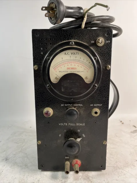 Vintage 1963 Ballantine Labs 643 Decibels AC Volts 1-10 0-20 VOLT Meter UNIT 300