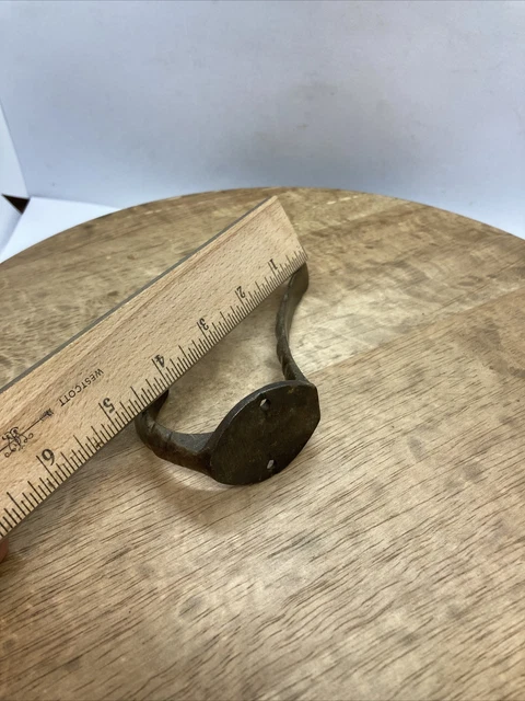 Single Coat Hook House Clothes Tree Bath Robe Brass Vintage Cast Iron 8