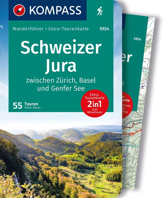 KOMPASS Wanderführer Schweizer Jura, 55 Touren - Peter Mertz -  9783991218449