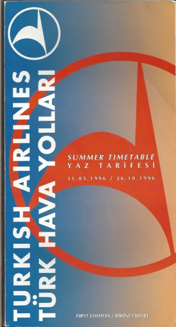 THY Turkish Airlines system timetable 3/31/96 [0021] Buy 4+ save 25%