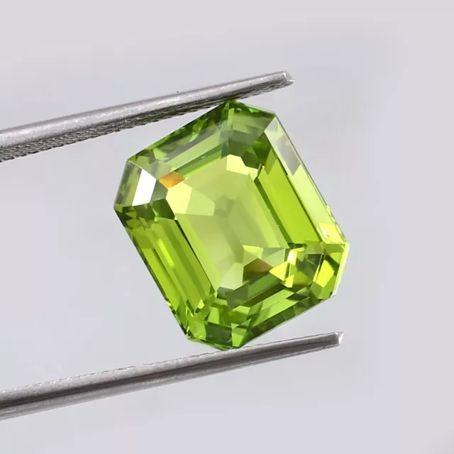 AAA Natural Peridot Green Ceylon Sapphire Loose Radiant Cut Gemstone 13x11 MM