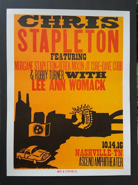 CHRIS STAPLETON NASHVILLE Concert Poster Ascend 2016 by CMC of *Hatch Show Print CHRIS STAPLETON NASHVILLE Concert Poster Ascend 2016 by CMC of *Hatch Show Print