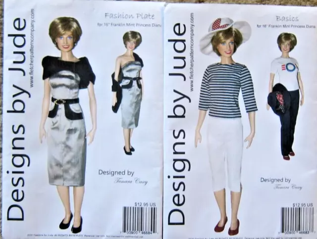 2Fashion Doll Clothes Sewing Patterns  Princess Diana- Basics/Fashion Plate