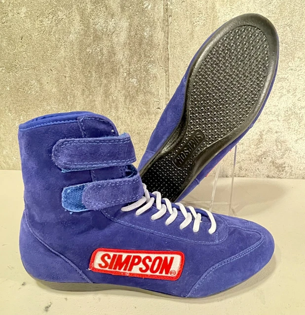 Simpson Racing Shoes Suede Hightop SFI 3.3/5 certified BLUE New SIZE 9
