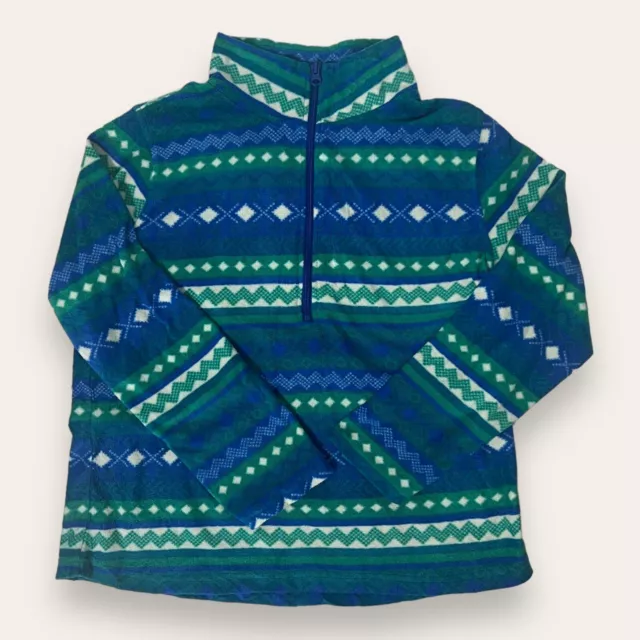 Maglione vintage in pile azteco pazzo funky astratto donna S