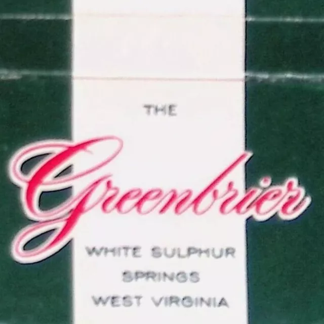 Greenbrier Restaurant White Sulphur Springs West Virginia WV Matchbook Cover