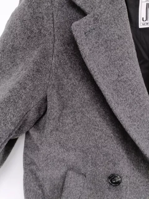 VINTAGE JONES NEW York Women's Coat XL Grey Wool with Mohair, Nylon Pea ...