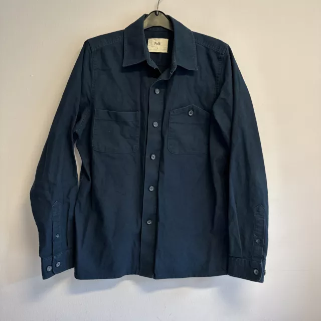 Folk Dark Blue Denim Over Shirt Shacket Jacket. Size 2 - FREE UK POSTAGE