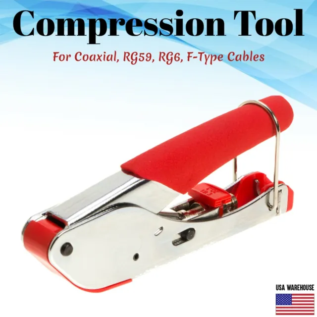 Compression Tool RG58 RG59 RG6 F BNC RCA Coax Crimper Coaxial Cable Connector