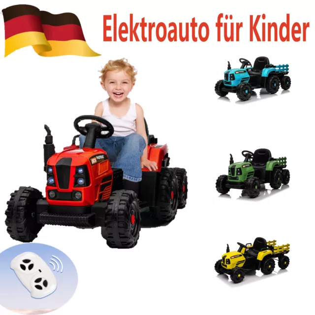 12V Batteriebetriebenes Elektroauto für Kinder, Traktor mit Anhänger fahren