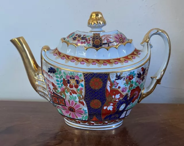 Antique Early 19th 18th c. Worcester Imari Porcelain Teapot Flight Barr Tea Pot