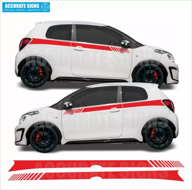 Side Stripes for Citroen C1 Stickers 108 Decals Vinyl Graphics