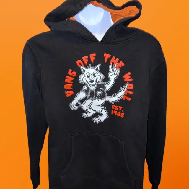 Youth Vans Off The Wall Werewolf Black Hoodie Size Large