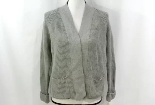 NWT Charter Club Womens Grey Open Front Cotton Cardigan Sweater PM